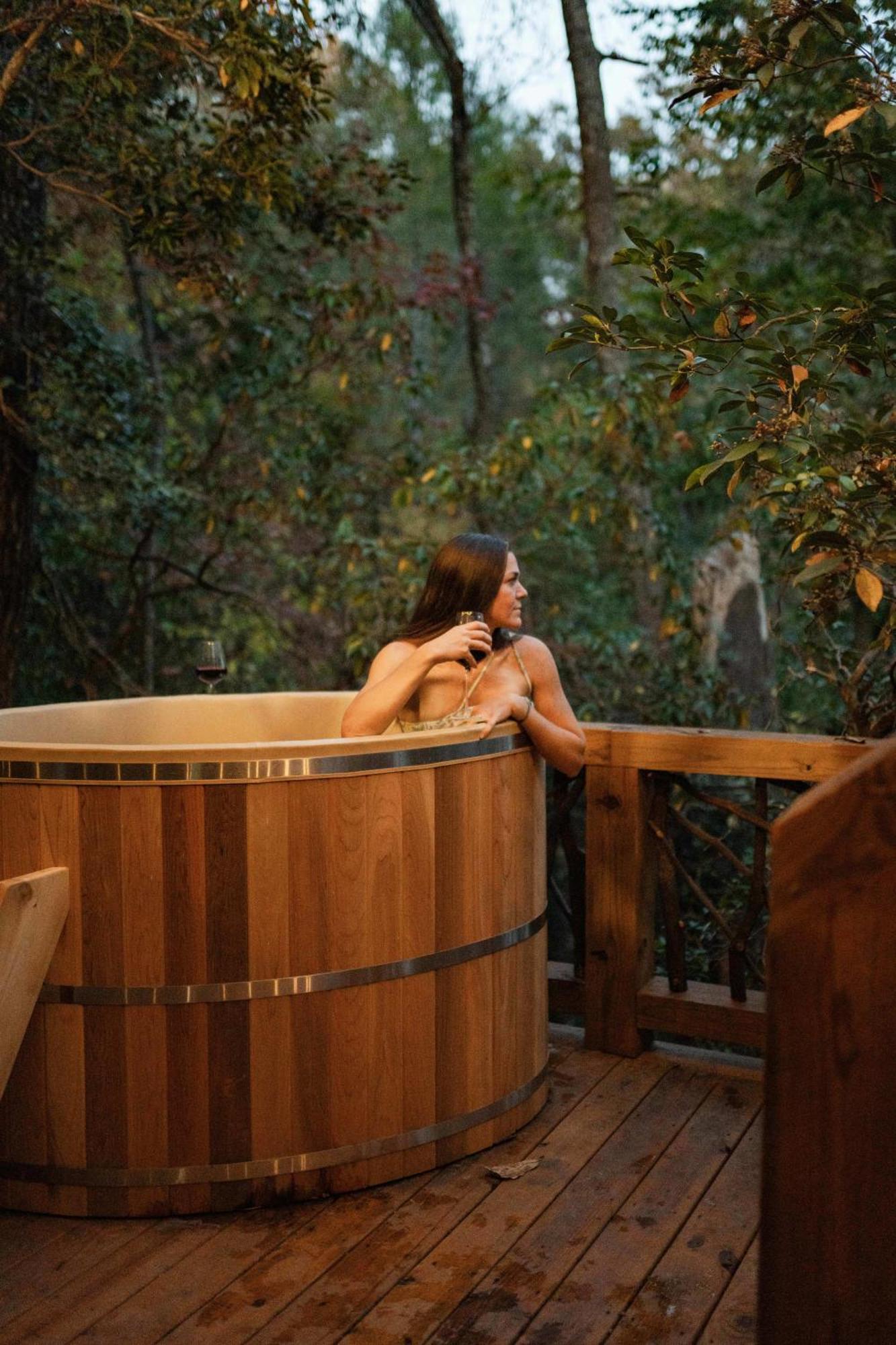 Log With Mountain View And Privacy
